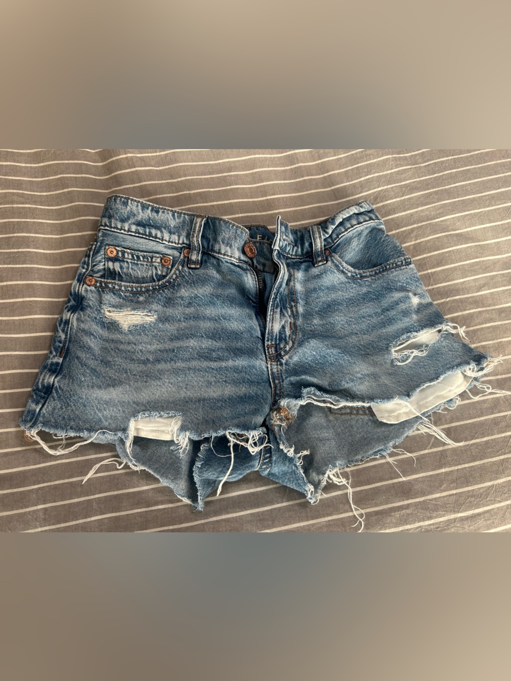 American Eagle Outfitters Distressed Blue Denim Shorts